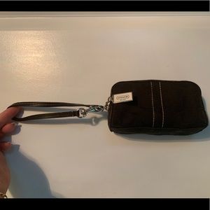 COACH Signature Logo Canvas Case w/Wrist Strap